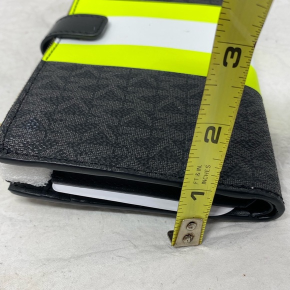 Michael Kors Continental Wristlet Wallet Logo Monogram Neon Striped NWT - Picture 9 of 14